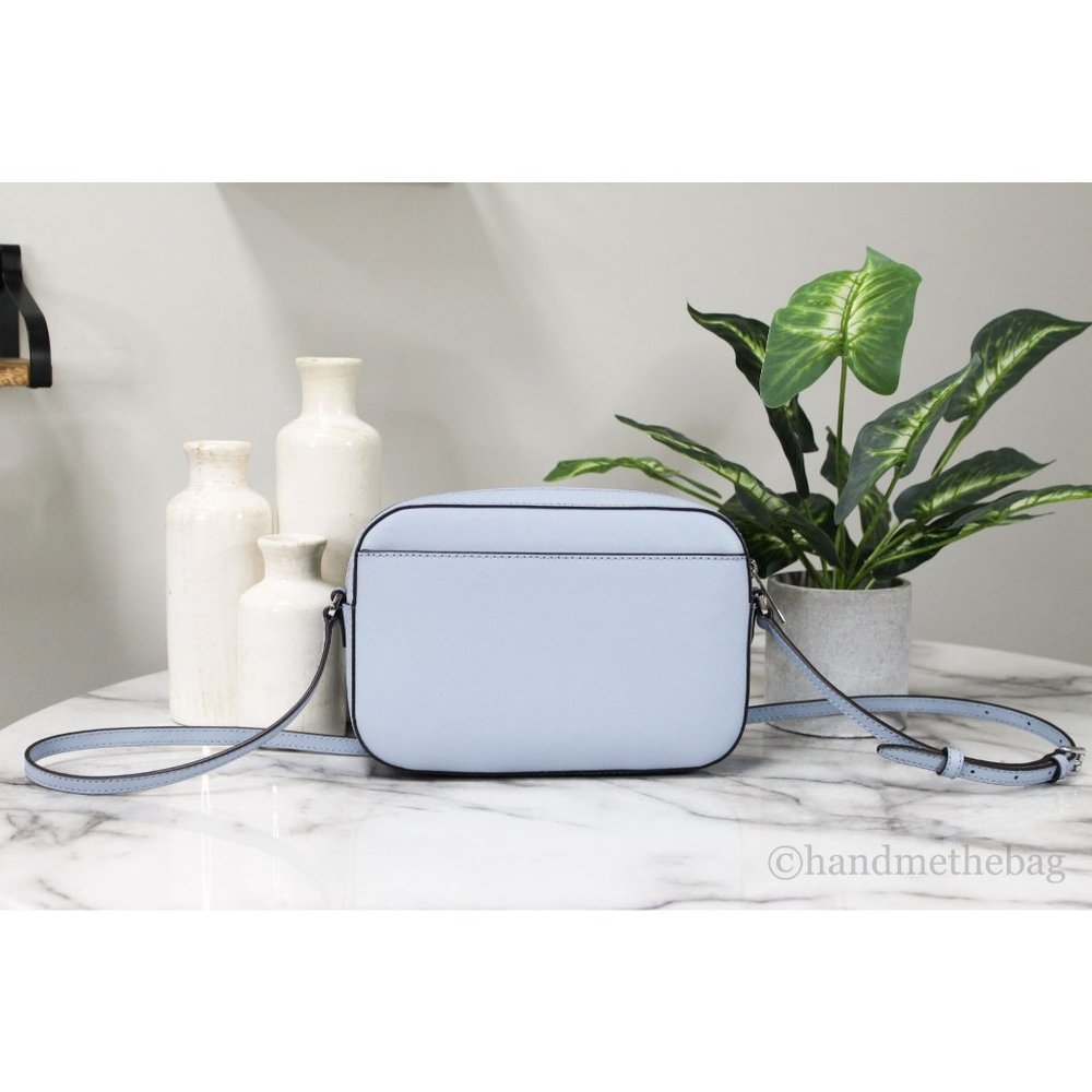 NWT Michael Kors Jet Set Large East West Pale Blue Leather Chain Crossbody Bag - Picture 2 of 10
